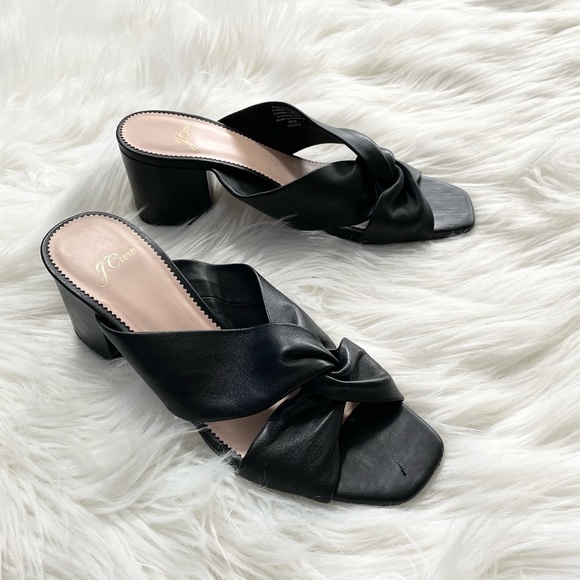 J. Crew Shoes - J. Crew Odette Leather Block Heel Twisted-Knot Sandal 8